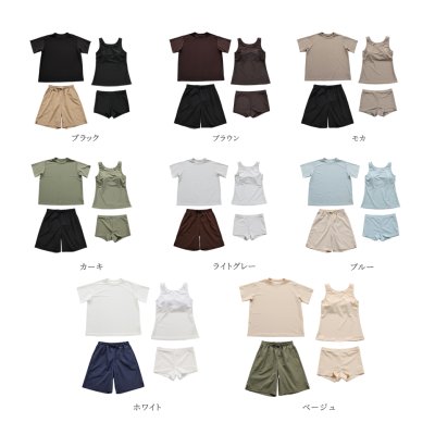 画像3: 体系カバー水着5点セット Tシャツ 布帛サーフパンツ レギンス タンキニ上下セット運動服 ヨガ スポーツウェア レディース ラッシュガード 上下セット 体型カバー セパレート タンキニ 長袖 5点セット 半袖 レギンス uvカット upf50+ プール 海 水陸両用 無地シンプル色展開
