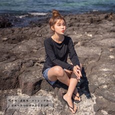 画像10: ロング袖Tシャツ　ショットパンツ　トップス　ハイウェストショーツ　9分レギンス　5点セット体系カバー水着 　水着レディース 　体型カバー ラッシュガード　大きいサイズ  ママ水着　リゾート水着　ヨガウェアにも　スポーツウェア (10)