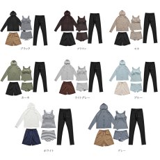 画像10: ファスナーつきラッシュバード とレギンスと布帛パンツとタンキニ上下セットの水着5点セット　水着 レディース ラッシュガード 上下セット 体型カバー セパレート タンキニ 長袖 5点セット フード付き ジップアップ レギンス uvカット upf50+ プール 海 水陸両用 (10)