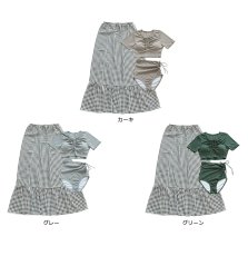 画像9: ロングスカート付き　半袖水着3点セット　新作 お洒落で可愛い水着 ロングスカートセット水着 レディース 夏  ビキニ 3点セット　中学生 高校生 お尻 お腹 太もも カバーアップ みずぎ 温泉 プール ビーチ 海　 (9)