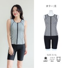 画像21: S〜5Lまで　スポーツ　タンクフィットネス　水着セット スポーツ 競泳 練習用水着 タンク フィットネス 水着 レディース フィットネス水着 セパレート ノースリ スイムキャップ セット めくれ防止  (21)