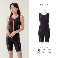 画像19: S〜5Lまで　スポーツ　タンクフィットネス　水着セット スポーツ 競泳 練習用水着 タンク フィットネス 水着 レディース フィットネス水着 セパレート ノースリ スイムキャップ セット めくれ防止  (19)