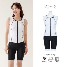 画像23: S〜5Lまで　スポーツ　タンクフィットネス　水着セット スポーツ 競泳 練習用水着 タンク フィットネス 水着 レディース フィットネス水着 セパレート ノースリ スイムキャップ セット めくれ防止  (23)