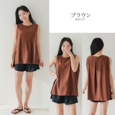 画像23: 一体型のインナー付きラッシュワンピースとパンツセット水着、どちらも　一体型のインナー付き、まるで洋服のように気になるお腹や太ももをしっかり隠せる、着替えがラクな一体型 (23)