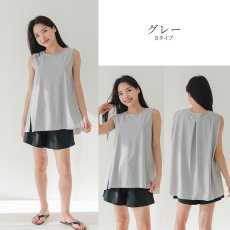 画像21: 一体型のインナー付きラッシュワンピースとパンツセット水着、どちらも　一体型のインナー付き、まるで洋服のように気になるお腹や太ももをしっかり隠せる、着替えがラクな一体型 (21)