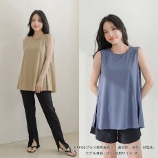 画像5: 一体型のインナー付きラッシュワンピースとパンツセット水着、どちらも　一体型のインナー付き、まるで洋服のように気になるお腹や太ももをしっかり隠せる、着替えがラクな一体型 (5)