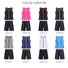 画像3: S〜5Lまで　スポーツ　タンクフィットネス　水着セット スポーツ 競泳 練習用水着 タンク フィットネス 水着 レディース フィットネス水着 セパレート ノースリ スイムキャップ セット めくれ防止  (3)