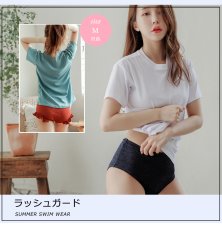 画像2: 半袖カバーウェアTシャツ　ヨガウェア トップス 速乾 薄手 半袖 ヨガシャツ ピラティス ウェア ロング丈 おしゃれ 体型カバー ゆったり ジムウェア　スポーツウェア トップス 吸汗速乾 ロング丈 ヨガ (2)