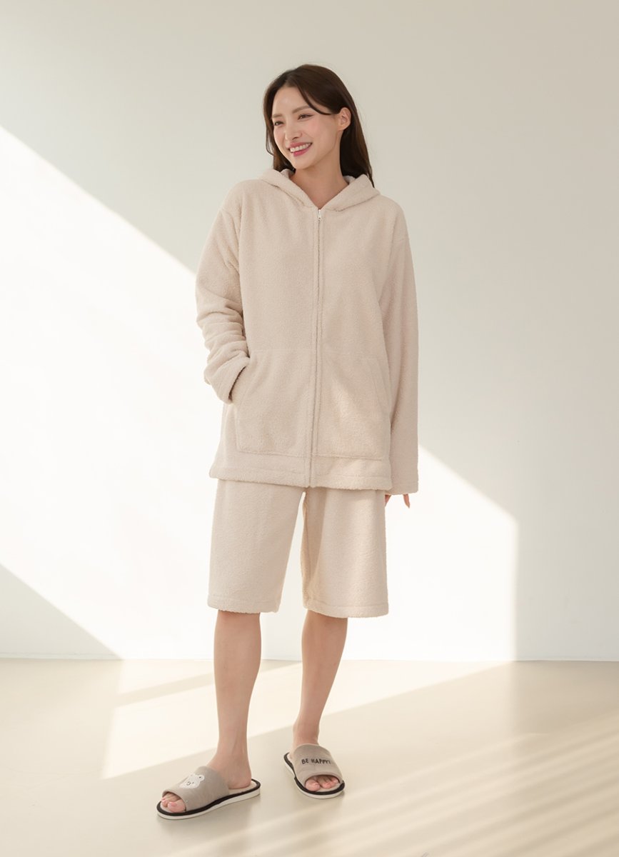 画像13: ZIP 猫耳フードパーカーとショットパンツセット  ZIP 猫耳フードパーカーとショットパンツセットレデイースパジャマ　フードパーカーとショットパンツセット ルームウェア レディース パジャマ (13)