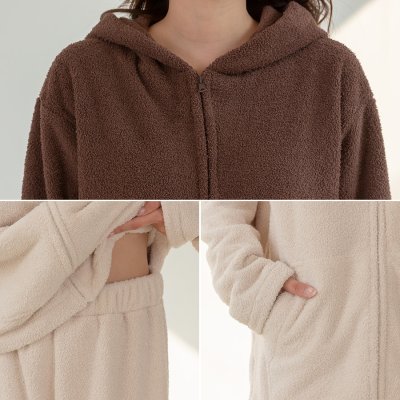 画像2: ZIP 猫耳フードパーカーとショットパンツセット ZIP 猫耳フードパーカーとショットパンツセットレデイースパジャマ フードパーカーとショットパンツセット ルームウェア レディース パジャマ