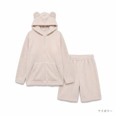 画像9: 着る毛布　ZIP 猫耳フードパーカーとショットパンツセット  ZIP 猫耳フードパーカーとショットパンツセットレデイースパジャマ　フードパーカーとショットパンツセット ルームウェア レディース パジャマ (9)